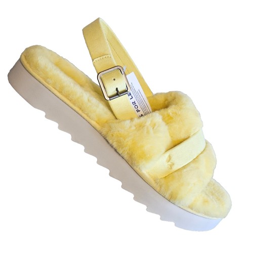 Sandali Koolaburra by UGG regolabili slide fuzz'd out banana pallida taglia 12