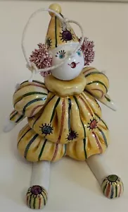 Gumps Moveable Jointed Porcelain Clown Girl Figurine Made in Italy Vintage 3” - Picture 1 of 5