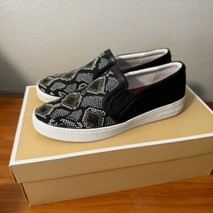 Zapato Deportivo Michael Michael Kors Leo Sin Cordones Adornado Negro Multicolor Plano - Imagen 1 de 8