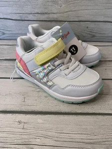 Toddler Honor Wide Width Apparel Sneakers Cat & Jack White Pastel Shoes 11W NWT - Picture 1 of 12