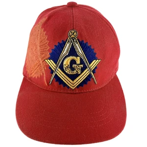 Free Mason Masonic Logo Cap H&L Strap Baseball Hat Embroidered Canvas Vintage - Picture 1 of 6