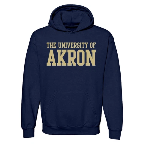 Akron Zips Basic Block Licensed Hooded Sweatshirt - Navy Cover