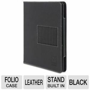 EastWear Designs Leather Folio Case for iPad & iPad 2/3/4, Built-in Stand, BLACK