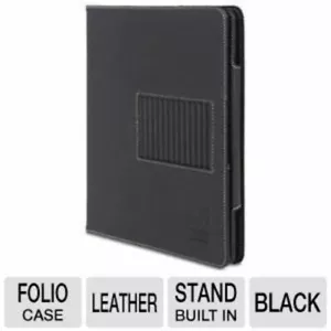 Funda folio de cuero EastWear Designs para iPad y iPad 2/3/4, soporte incorporado, NEGRA - Imagen 1 de 10