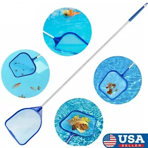 Rete Skimmer Rete Pulizia Foglie Piscina, Rete Piatta con Palo a 5 Sezioni USA - Foto 1 di 15