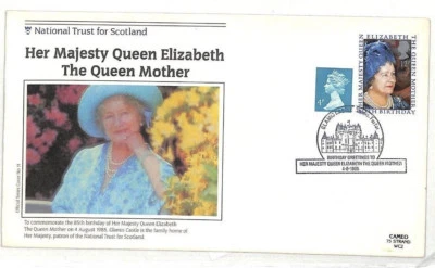 GB ROYALTY FDC *National Trust* Queen Mother GLAMIS CASTLE Cover 1985 AD15 - Image 1 of 3