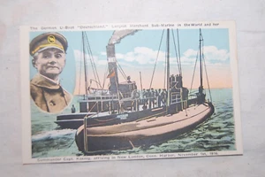 WW1 German U-boat Deutschland Submarine Post Card - Picture 1 of 6