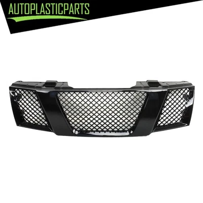 Front Grill For Nissan Navara Frontier D40 05-2008 Mesh Gloss Black Easy Install Foto 1 de 4