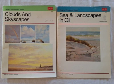 Walter Foster How To Draw Paint Books Clouds Skyscapes Sea Landscapes In Oil Lot - Image 1 of 4