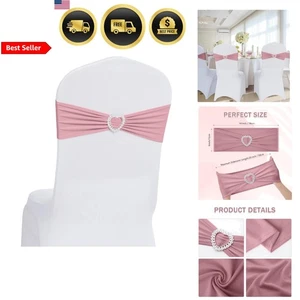 Fajas de silla de spandex arcos 60 piezas rosa polvoriento boda fiesta evento decoraciones - Imagen 1 de 9