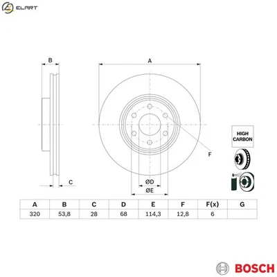2x BRAKE DISC 0 986 479 H29 FOR MERCEDES-BENZ OM699.303/305/301/302/304 2.3L - Image 1 of 4