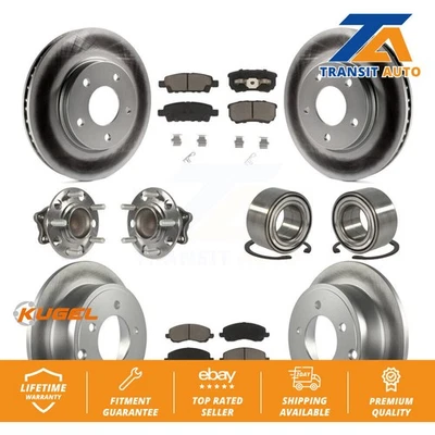 Front Rear Hub Bearing Coated Brake Rotor & Pad Kit (10Pc) For Mitsubishi Lancer - Image 1 of 4