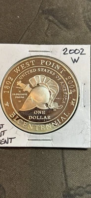 2002 W West Point Army Bicentennial Proof US Commemorative 90% Silver Dollar - Image 1 of 2