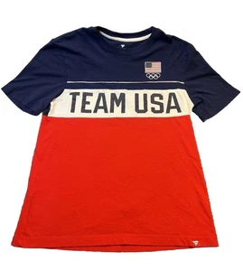 Camiseta manga corta Fanatics Team USA para hombre talla mediana roja y azul  - Imagen 1 de 9