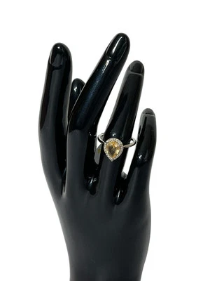 Anillo para mujer Brenda Stone Lab creado topacio colorado claro chapado en rodio 7 Foto 1 de 4