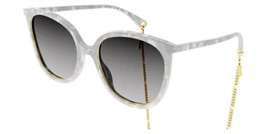 Authentische Gucci Sonnenbrille GG1076S 003 weiß Vollrand grauer Farbverlauf 56 mm - Bild 1 von 3