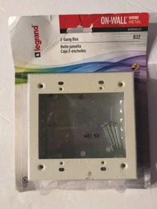 Wiremold B-32 Ivory Square Metal Weather-Resist 2-Gang Outlet Box 4-3/4 H in. - Picture 1 of 2