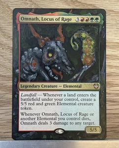 Omnath, Locus of Rage (Altered) Hand-Painted MTG Card, 1/1 painting - Picture 1 of 11