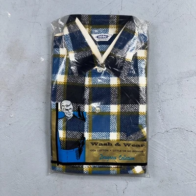 Camisa con botones Deadstock DE COLECCIÓN WASH N WEAR años 50 60 sombra cuadros Rockabilly Foto 1 de 4