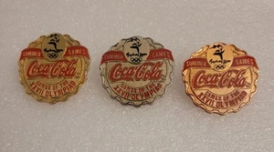 JUEGO DE 3 PINES TAPA COCA-COLA OLÍMPICA SIDNEY 2000 ORO PLATA BRONCE - Imagen 1 de 1
