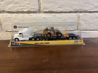 1/64 Ertl John Deere Semi W/ Wheel Loader Die-Cast Set NEW #37382 - Image 1 of 2