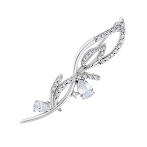 Brosche Anstecknadel Sterlingsilber Zirkon Accessoires Echtschmuck - Picture 1 of 3