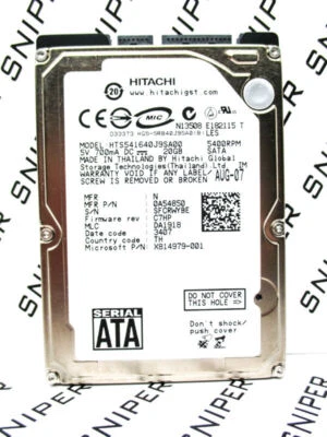 Hitachi 20GB HTS541640J9SA00 SATA 0A54850 2.5" Hard Drive WIPED & TESTED! - Image 1 of 4