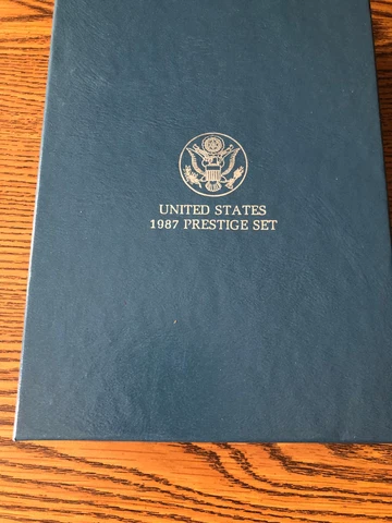 1987 S US Mint 6 coin Prestige Proof Set with Box and COA 90% Silver Dollar Cover