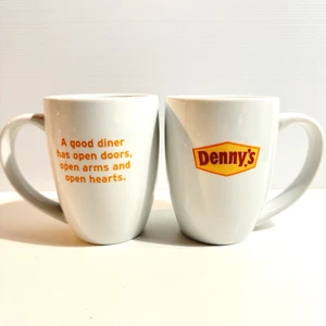 Lot x 2 Denny's Diner Restaurant Oneida Coffee Mugs Catch Phrases 10oz 295ml - Picture 1 of 12