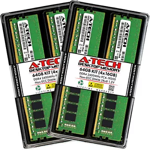 64GB Kit 4x 16GB DDR4-2400 DIMM Crucial CT4K16G4DFD824A Equivalent Memory RAM - Picture 1 of 2