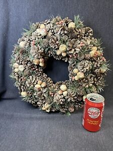 Beautiful Nature Winter Wreath For Front Door 15" diameter with real pine cones