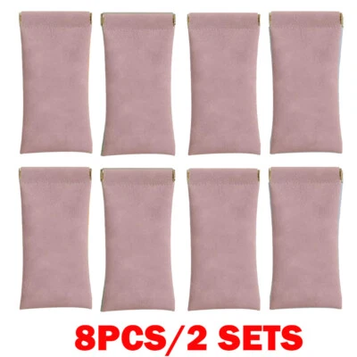8x Pink Leather Mouth Snapped Sunglasses Eyeglass Case Soft Pouch Bag Pocket US - Image 1 of 4