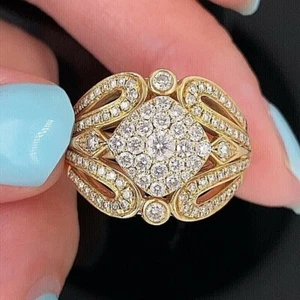 2Ct Round Cut Lab Created Diamond Wrap Engagement Ring 14k Yellow Gold Plated - Picture 1 of 5