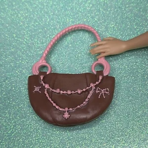 Barbie Doll Fashionistas Artsy Nikki Hobo Purse Handbag Accessory Brown & Pink - Picture 1 of 4