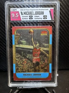 Michael Jordan 1996/97 Fleer Brushed Gold 10th Anny 1986 RC HGA 9.5🔥 🐐 Bulls - Bild 1 von 9