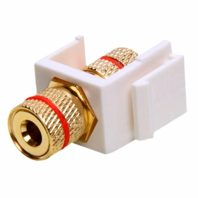 Keystone Jack - Banana Jack White with Red Ring Coupler Type Female Connector - Image 1 of 2
