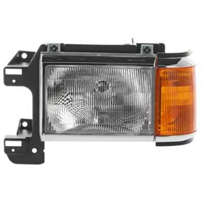Halogen Headlight Assembly For 87-91 Ford F-150 F-250 Driver Side w/ Chrome Trim - Image 1 of 4