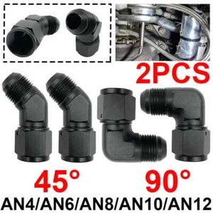 2X AN4 AN6 AN8 AN10 AN12 Female to Male Flare Swivel Hose Fitting Adapter 45 90° - Picture 1 of 26