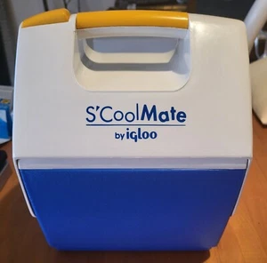 Vintage S’Cool Mate Mini Cooler by Igloo Purple White And Blue Lunchbox - Picture 1 of 16