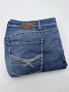 Buckle BKE Jeans Men 36R 38X28.5 Blue Denim Derek Distressed Straight Leg - Picture 1 of 13