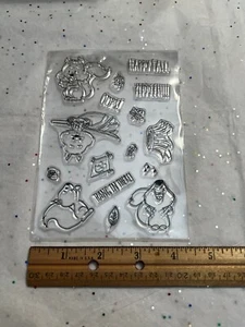 NEW Squirrel Happy Fall Animals 6.5x4.8 - Clear STAMP - Save when you buy more - Picture 1 of 5