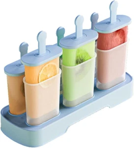 6-teiliges Eis am Stiel Formen Set - BPA-frei Eis Pop Maschine mit einfachem Lösen (blau) - Bild 1 von 8