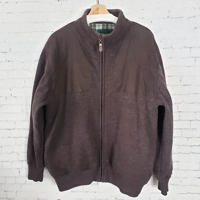 Orvis 100% Wool Sweater Jacket Mens Large Full Zip Brown Heritage Rugged Outdoor - Image 1 of 4