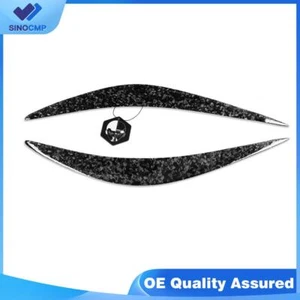Carbon Fiber Headlight Eyelid Trim Cover Eyebrows For 2014-20 INFINITI Q50 2pcs - Picture 1 of 1