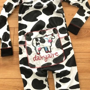 COWS Ice Cream One Piece Pajama Unisex Size 12 PJ's Print Dairyaire Farm Fresh - Picture 1 of 4