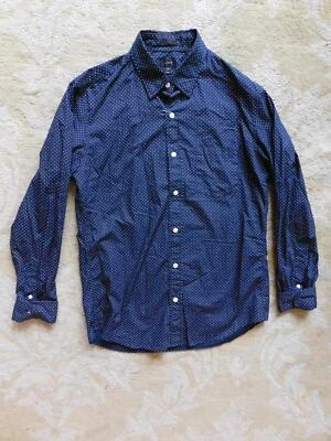 Camisa JCrew Secret Lavada en Azul Oscuro Estampado Micro Puntos M Slim Fit Estilo 22100 Foto 1 de 3