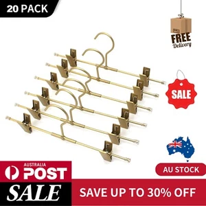 Pantalones dorados perchas para pantalones clips alambre de metal ropa interior perchas para ropa 20 piezas - Imagen 1 de 9