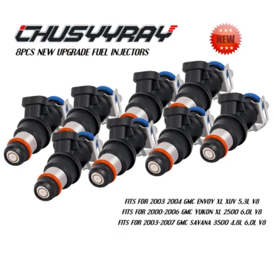 8 inyectores de combustible nuevos actualizados 25317628 para GMC Envoy XL XUV 2003 2004 5,3 L V8 Foto 1 de 4