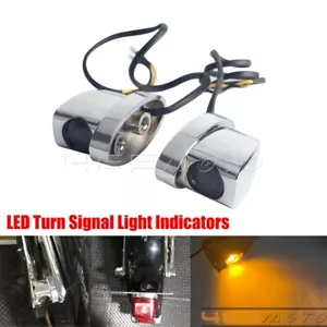 Rear Mini LED Turn Signals Light Indicators For Harley Honda Yamaha Kawasaki BMW - Picture 1 of 9