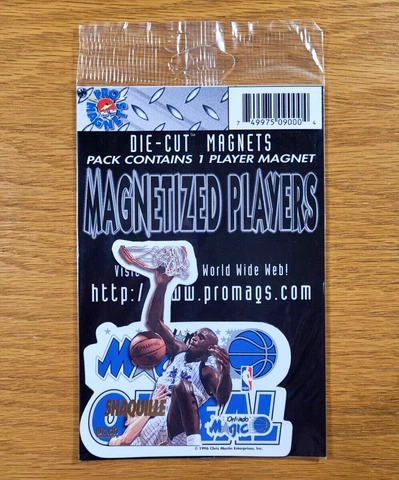 VINTAGE Shaquille O'Neal Fridge Magnet Shaq Orlando Magic Team 1996 NBA Die-Cut Cover